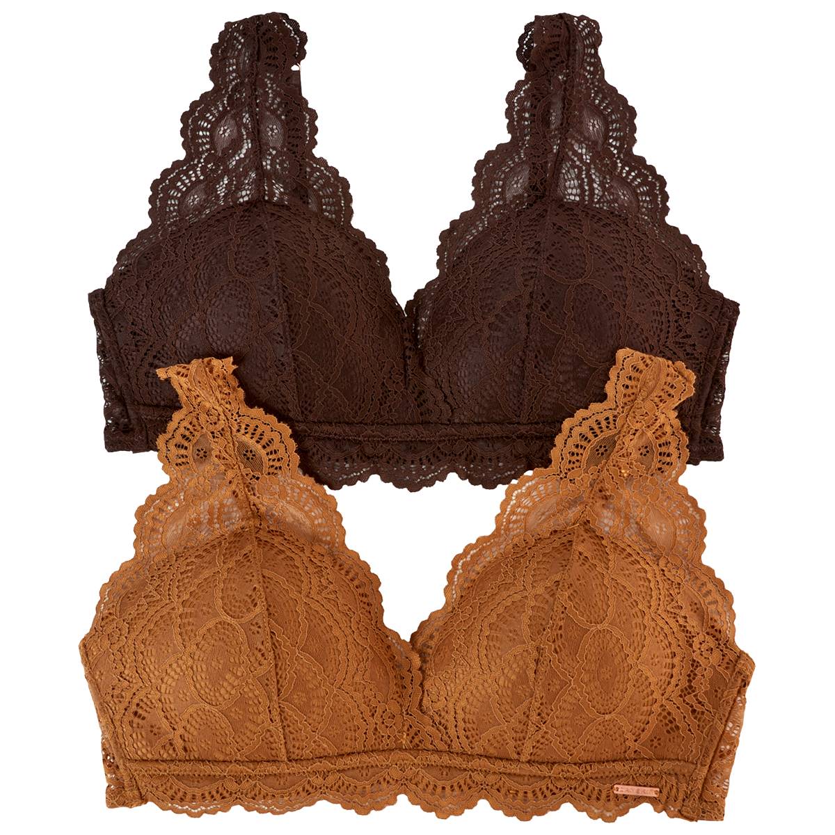 Womens Danskin 2pk. Wire Free Lace Bralettes DS2902-2PKC