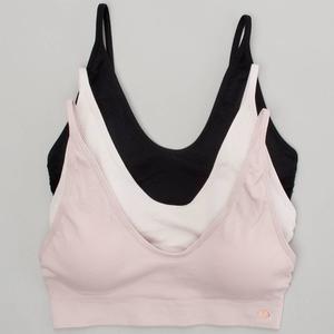 Womens Danskin 3pk. Diagonal Rib Longline Bras- DS6701-3PKE