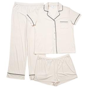 Womens Nicole Miller 3pc. Short Sleeve Pajama Set