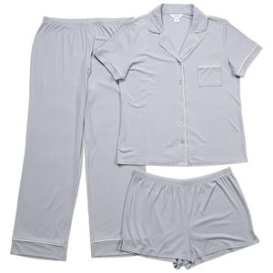 Womens Nicole Miller 3pc. Short Sleeve Pajama Set