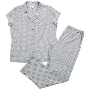 Womens Nicole Miller Short Sleeve Tile Geometric Pajama Set