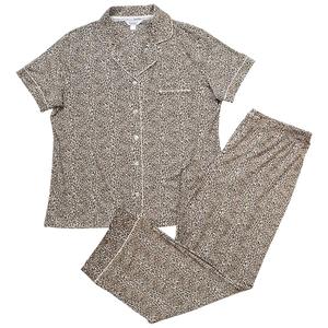 Womens Nicole Miller Short Sleeve Leopard Pajama Set alternate view