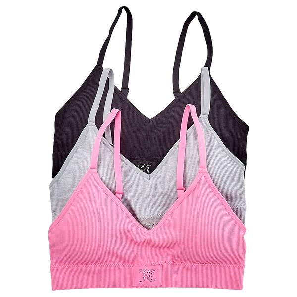 Womens Juicy Couture 3pk. Rib Seamless Bralettes - JC1458-3PKE