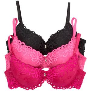 Womens Juicy Couture 3pk. Lace Push-Up Charm Bras JC2041-3PKCV