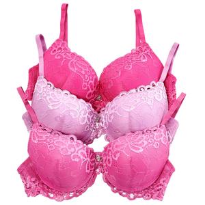 Womens Juicy Couture 3pk Lace Push Up Bra with Charm JC2041-3PKCW