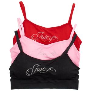 Womens Juicy Couture 3pk Bralettes w/ Rhinestone Logo JC2438-3PKA alternate view