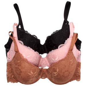 Juniors Juicy Couture 3pk. Lace Molded Push Up Bra JC2929-3PKM alternate view