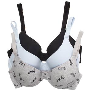 Womens Juicy Couture 3pk. Push-Up Micro Bra - JC4603-3PKEB