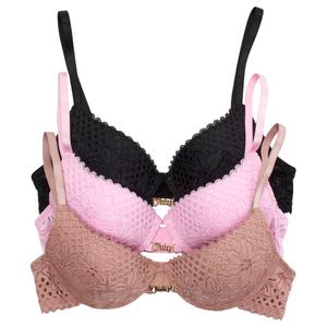 Juniors Juicy Couture 3pk. Push Up Bra w/ Logo Charm JC4993-3PKW