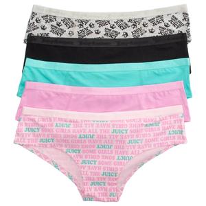 Womens Juicy Couture 5pk. Cotton Hipster Panties - JC6555-5PKBR