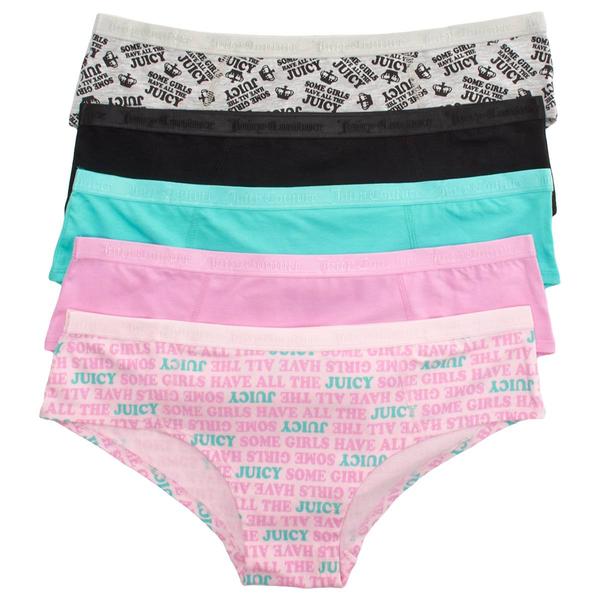 Womens Juicy Couture 5pk. Cotton Hipster Panties - JC6555-5PKBR