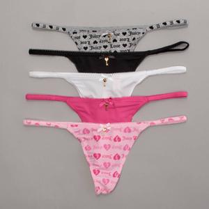Juniors Juicy Couture 5pk Brushed Micro Thong Panties w/ Picot