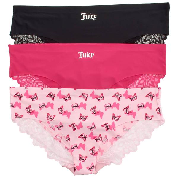 Womens Juicy Couture 3pk. Lace Bikini Panties - JC9696-3PKBL alternate view