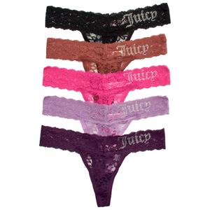 Womens Juicy Couture 5pk Rhinestone Thong Panties - JC9889-5PKEO alternate view