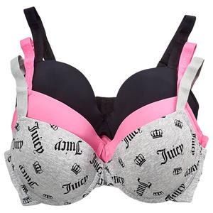 Womens Juicy Couture 3pk Micro Push Up Bras - JC2801-3PKCY