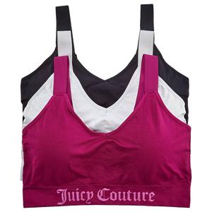 Juniors Plus Juicy Couture 3pk. Logo Longline Bras - JC8067-3PKBG