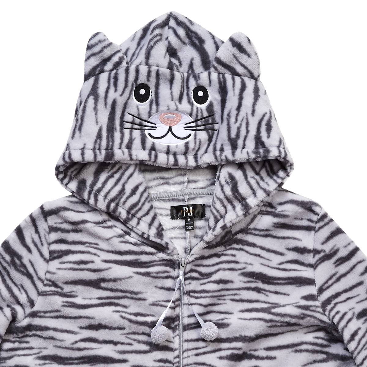 Juniors PJ Essentials Animal Stripe Hooded Pajama Onesie