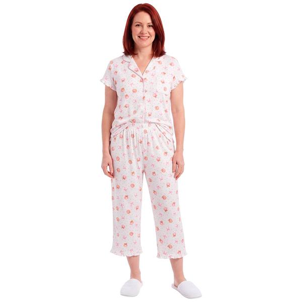 Womens Laura Ashley(R) Short Sleeve Pumpkins/Bows Capris Pajama Set alternate view