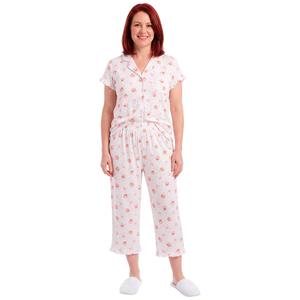 Womens Laura Ashley(R) Short Sleeve Pumpkins/Bows Capris Pajama Set alternate view