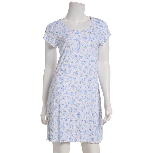Womens Laura Ashley(R) Short Sleeve Mini Bouquets Nightshirt