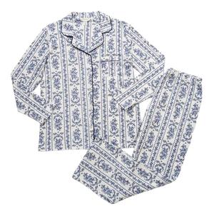 Womens Laura Ashley(R) Floral Long Sleeve Notch Collar Pajama Set