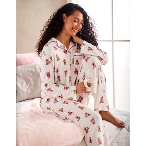 Womens Laura Ashley(R) Cotton Interlock Teddy Bear Pajama Set alternate view