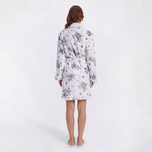 Womens Laura Ashley(R) Long Sleeve Floral Plush Wrap Robe alternate view
