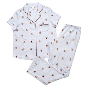 Womens Laura Ashley(R) Short Sleeve Stripe & Bear Pajama Set alternate view