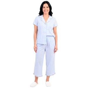 Womens Laura Ashley(R) Short Sleeve Mini Stripe & Capris Pajama Set alternate view