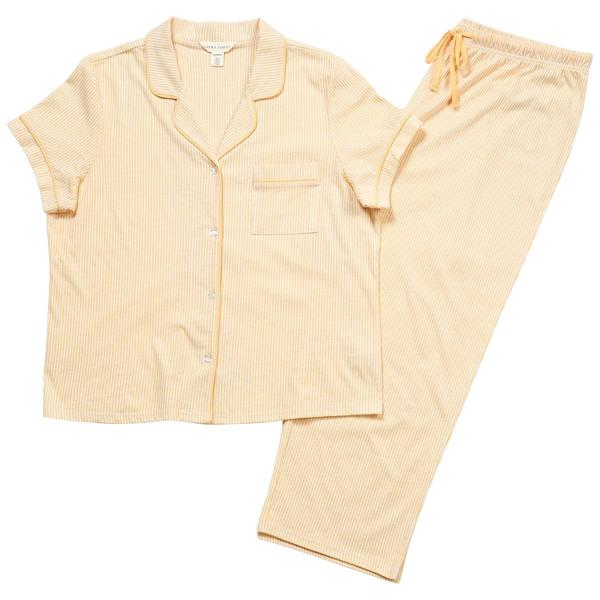 Womens Laura Ashley(R) Short Sleeve Stripe Boxy & Capris Pajama Set alternate view