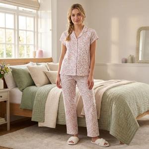 Womens Laura Ashley(R) Short Sleeve Blooming Meadow Pajama Set