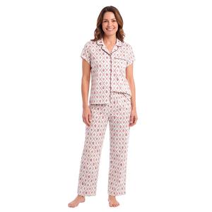 Womens Laura Ashley(R) Short Sleeve Lattice Floral Pajama Set alternate view