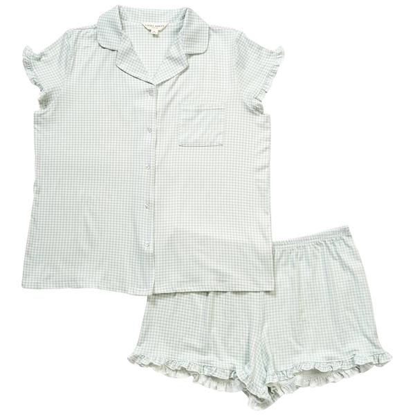 Womens Laura Ashley(R) Short Sleeve Gingham Shorts Pajama Set alternate view