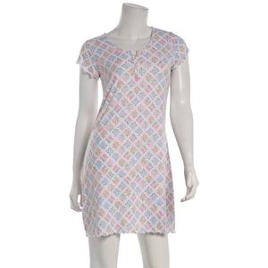 Plus Size Laura Ashley(R) Rib Geo Bouquets Lettuce Edge Nightshirt alternate view