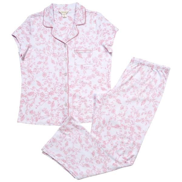Womens Laura Ashley(R) Short Sleeve Meadow Toile Pajama Set