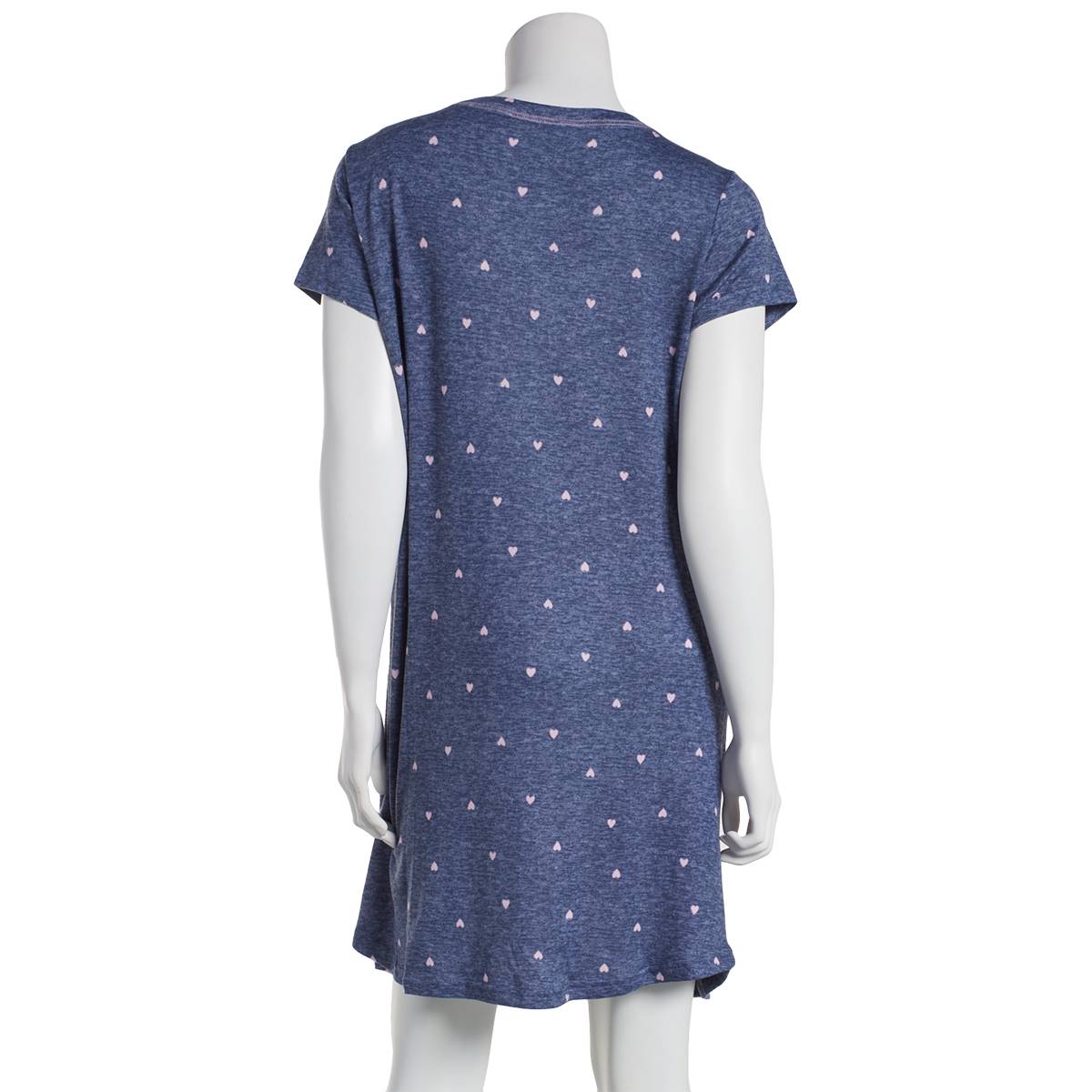 Womens Laura Ashley(R) Hacci Mini Heart Embroidered Nightshirt