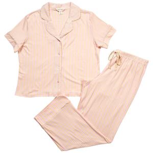 Womens Laura Ashley(R) Stripe Mini Pajamas Set