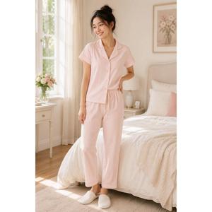 Womens Laura Ashley(R) Stripe Mini Pajamas Set