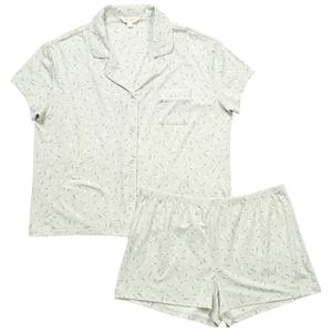 Womens Laura Ashley(R) Short Sleeve Mini Bouquet Shorty Pajama Set