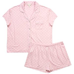 Womens Laura Ashley(R) Short Sleeve Dot Pajama Set