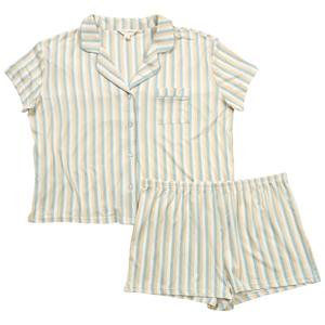 Womens Laura Ashley(R) Double Awning Stripe Pajama Set with Shorts alternate view