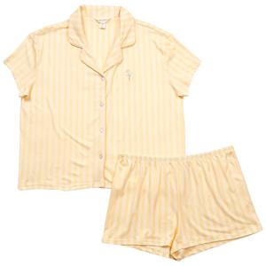 Womens Laura Ashley(R) Daisy Embroidery Shadow Stripe Pajama Set alternate view