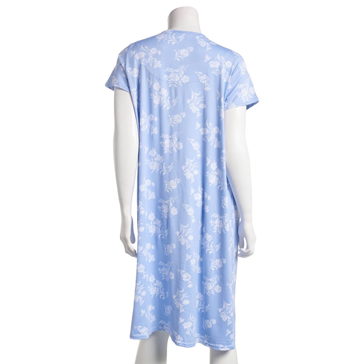 Womens Laura Ashley(R) Short Sleeve Brush Stroke Floral Nightgown