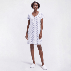 Plus Size Laura Ashley(R) Short Sleeve Tiled Fruit Nightshirt
