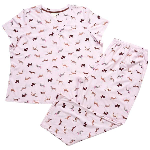 Plus Size Laura Ashley(R) Spring Dogs & Long Leg Pajama Set alternate view