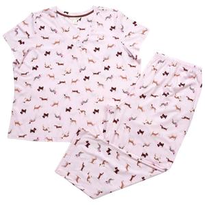 Plus Size Laura Ashley(R) Spring Dogs & Long Leg Pajama Set alternate view
