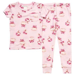 Toddler Girl Laura Ashley(R) Floral Pumpkins Joggers Pajama Set alternate view