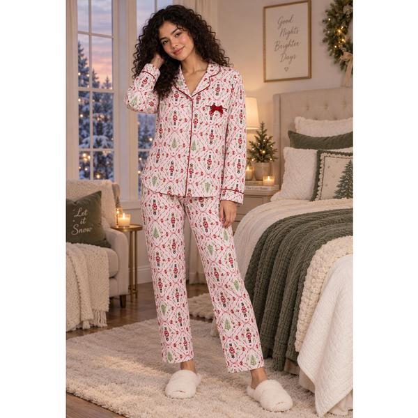 Womens Laura Ashely(R) Mommy & Me Nutcracker Pajama Set
