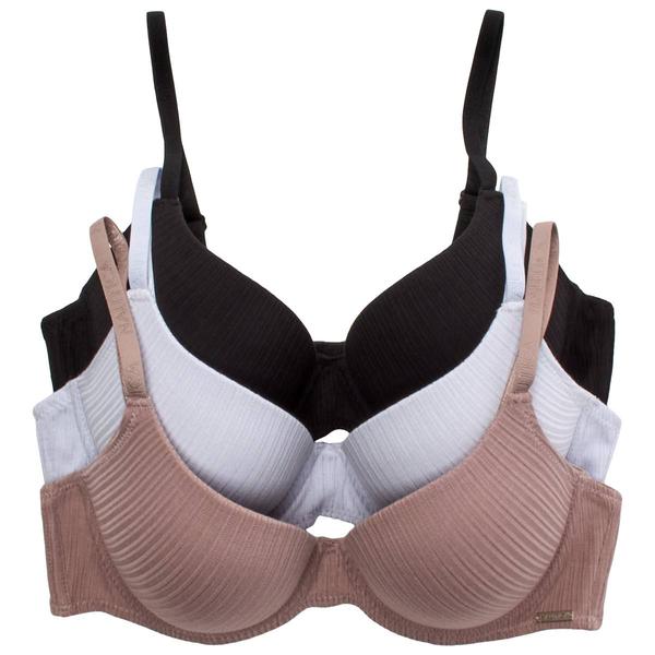 Womens Nautica 3pk. Underwire Bra with Logo Straps NT4102-3PKAR alternate view