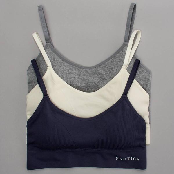 Womens Nautica 3pk. Ribbed Seamless Bralette - NT3329-3PKC